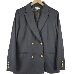Pendleton vintage double‎ breasted women's wool blazer jacket, black, size 14